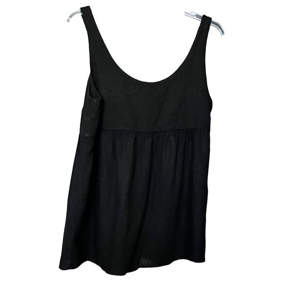 TERRA & SKY SLEEVELESS SCOOP NECK BUTTON TOP, WOMENS, 1X(16W-18W), BLACK, EMPIRE - Picture 5 of 11